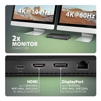 AXAGON HMC-U4, stacja dokująca USB4 40 Gb/s, 3x USB-A, 2x USB-C, HDMI & DP 8K/30Hz, RJ-45, SD/mSD, audio, PD 100W, kabel