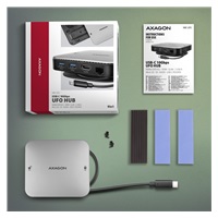 AXAGON HMC-UFO, USB 10Gbps hub, 2x USB-A, USB-C, HDMI 4k/60, RJ-45, M.2 slot, SD/mSD, audio, PD 100W, kabel USB-C 65cm