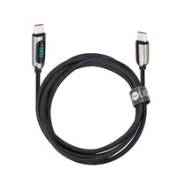 Solight USB-C kabel s displejem, USB-C konektor - USB-C konektor, 100W, 1m