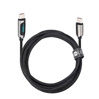 Solight USB-C kabel s displejem, USB-C konektor - USB-C konektor, 100W, 2m