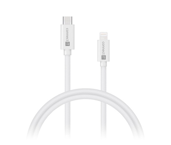 CONNECT IT Wirez USB-C -> Lightning, 27 W, 1m, bílá