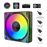 1stCOOL Ventilátor AURA EVO Mirror ARGB PWM, 120mm, černá