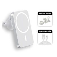 1stCOOL bezdrátová QI nabíječka 15W, magnetická, do auta, MagSafe kompatibilní, bílá