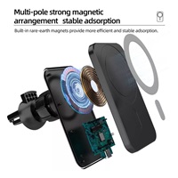 1stCOOL bezdrátová QI nabíječka 15W, magnetická, do auta, MagSafe kompatibilní, bílá