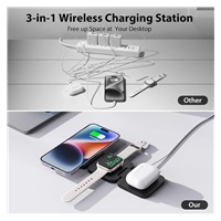 1stCOOL bezdrátová skládací QI nabíječka 3v1, MagSafe, USB-C, bílá