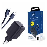 3mk Hyper Charger PD 45W+USB Cable C to C Black