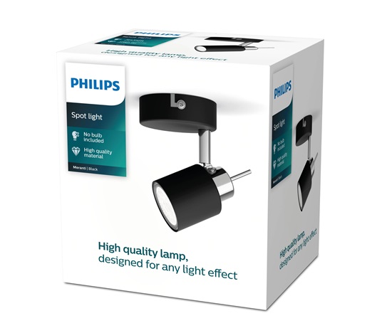 PHILIPS bodové světlo Meranti single spot black 1x35W 230V - černá