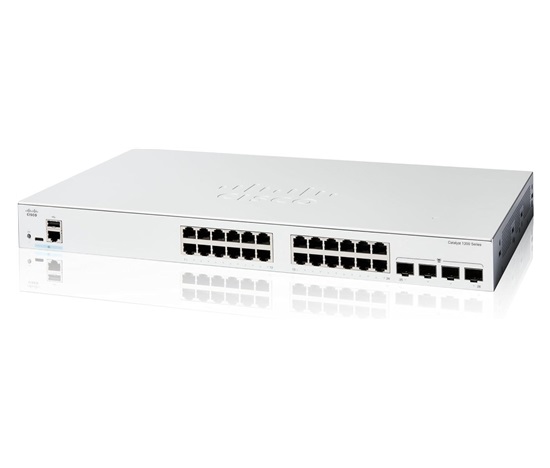 Cisco Catalyst switch C1200-24T-4G (24xGbE,4xSFP,fanless)