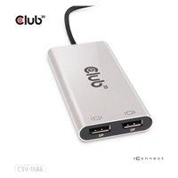 Club3D Video hub Thunderbolt 3 na 2x DP, Dual 4K60Hz nebo Single 8K60Hz/4K120Hz