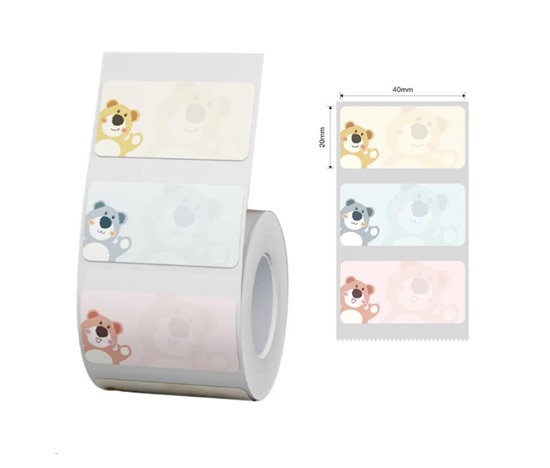 Niimbot štítky T 40x20mm 320ks Medvídci pro B21, B21S, B3, B1S