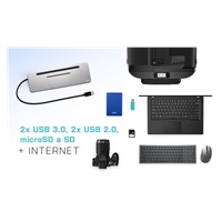 i-tec USB-C Metal Ergonomic 4K 3x Display Docking Station with Power Delivery 85W + i-tec Universal Charger 100W (bundle