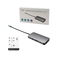 i-tec USB-C Metal Nano Dock HDMI/VGA with LAN + Power Delivery 100W + Charger 100W (bundle)