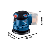 BOSCH GEX 185-LI excentrická bruska, 12.000 – 20.000 kmitů/min, pro brusné talíře 125 mm