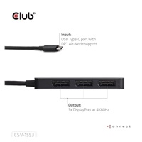 Club3D hub MST USB-C na 3xDisplayPort, Single: 8K30Hz, Triple: 4K60Hz