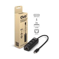 Club3D Dokovací stanice USB-C 4v1, 3xUSB, 1xRJ45, černá