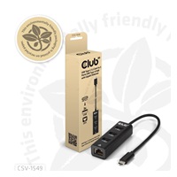 Club3D Dokovací stanice USB-C 4v1, 3xUSB, 1xRJ45, černá