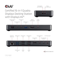 Club3D Dokovací stanice USB-C 16v1, 3xDP, 2xHDMI, 1xUSB-C, 3xUSB, 1xRJ45, 1x3.5mm, černá