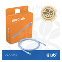 Club3D Kabel USB-C 4.0, 20Gbps, 4K60Hz, PD 240W, 2m, modrá