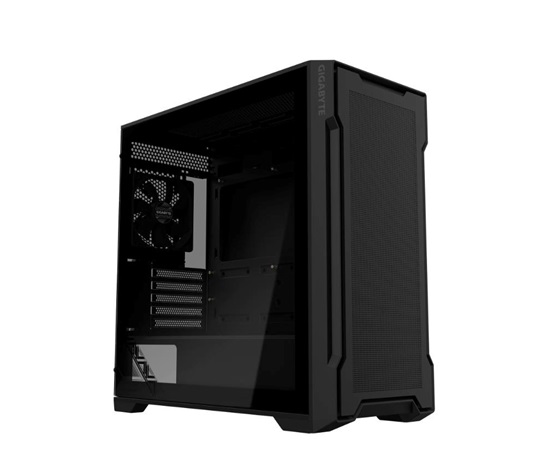 GIGABYTE PC Skříň GB-C102G, Mid Tower, 2x USB3.0, Průhledná bočnice, 2x 120mm Fan, černá