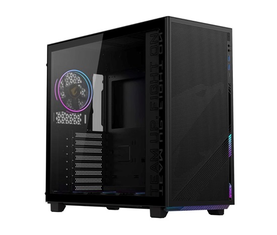 GIGABYTE case GB-AC400G ST, Mid Tower, 1x USB-C, 2x USB3.0, Průhledná bočnice, 4x ARGB 120mm Fan, černá