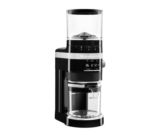 KitchenAid Artisan 5KCG8433EMS kávomlýnek, 150 W, nerezové mlecí kameny, 70 nastavení hrubosti mletí, časovač, šedá