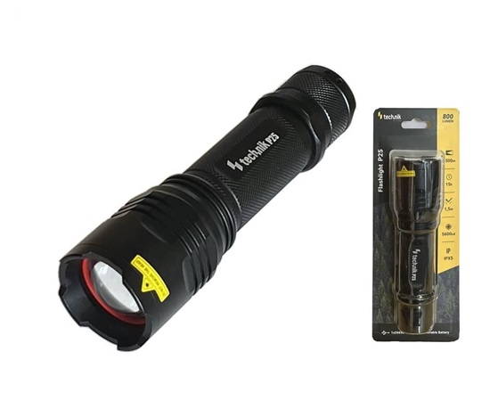 Technik Flashlight P25 nabíjecí svítilna 800lm LED kovová ZOOM