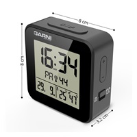 GARNI 138B - digitální budík s teploměrem a vlhkoměrem, černá