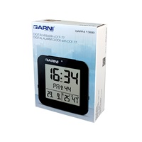 GARNI 138B - digitální budík s teploměrem a vlhkoměrem, černá