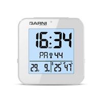 GARNI 138W - digitální budík s teploměrem a vlhkoměrem, bílá