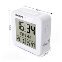 GARNI 138W - digitální budík s teploměrem a vlhkoměrem, bílá