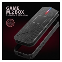 AXAGON EEM2-GAM, USB-C 10Gbps - NVMe & SATA SSD GAME M.2 box, bezśrubowy