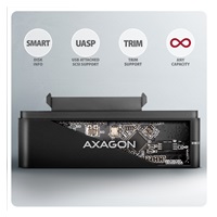 AXAGON ADSA-FPX, adapter USB-C 10Gbps - SATA 6G, 2.5"/3.5" SSD/HDD FAST PORT X, w tym zasilacz sieciowy