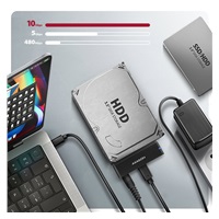 AXAGON ADSA-FPX, adapter USB-C 10Gbps - SATA 6G, 2.5"/3.5" SSD/HDD FAST PORT X, w tym zasilacz sieciowy