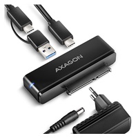 AXAGON ADSA-FPX, adapter USB-C 10Gbps - SATA 6G, 2.5"/3.5" SSD/HDD FAST PORT X, w tym zasilacz sieciowy
