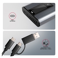 AXAGON EEM2-SD2 USB-C 10Gbps - M.2 NVMe & SATA SSD metalowy DISPLAY box, bezśrubowy