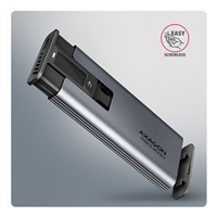 AXAGON EEM2-SD2 USB-C 10Gbps - M.2 NVMe & SATA SSD metalowy DISPLAY box, bezśrubowy