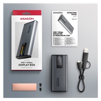 AXAGON EEM2-SD2 USB-C 10Gbps - M.2 NVMe & SATA SSD metalowy DISPLAY box, bezśrubowy