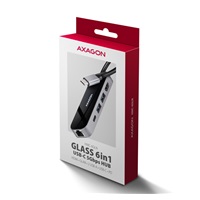 AXAGON HMC-6GLN, USB 5Gbps hub, 2x USB-A, USB-C, HDMI 4k/60Hz, RJ-45 GLAN, PD 100W, kabel USB-C 20cm