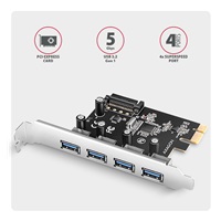 AXAGON PCEU-430RS, kontroler PCIe, 4x port USB 5Gbps, zasilanie SATA, Renesas PD720201, SP