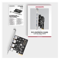 AXAGON PCEU-430RS, kontroler PCIe, 4x port USB 5Gbps, zasilanie SATA, Renesas PD720201, SP