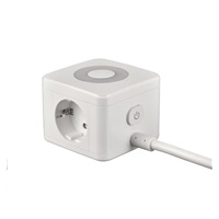 Viking síťový adaptér YC23L, 2x 230 V, 1x USB-A, 2x USB-C, dotykové světlo, délka 1,4 m, bílá