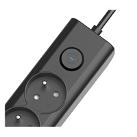 Viking síťová prodlužovací zásuvka YC53, 5x AC 230V, 1x USB-A, 2x USB-C, délka 1,5 m, černá