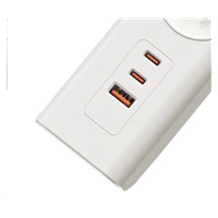 Viking síťová prodlužovací zásuvka YC53, 5x AC 230V, 1x USB-A, 2x USB-C, délka 1,5 m, bílá