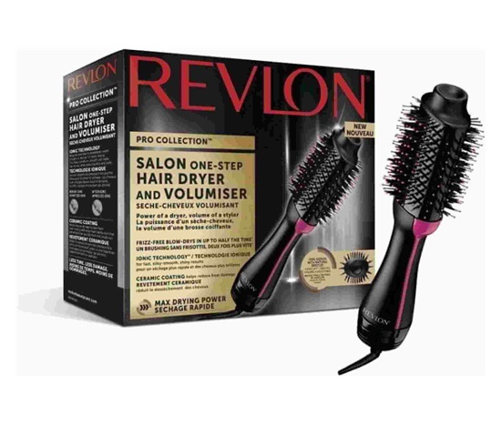 BAZAR - Revlon RVDR5222E kulmofén, 2v1, 1100 W, 3 teploty, 2 rychlosti, černý - Po opravě (Komplet)