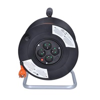 Solight prodlužovací přívod na bubnu, 4 zásuvky, 50m, oranžový kabel, 3x 1,5mm2
