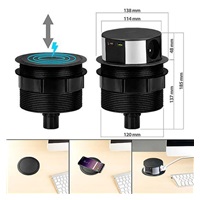 Solight 3z + USB A+C 20W PD, Wireless 10W, výsuvný blok zásuvek, 2m, černý