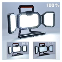 Solight LED reflektor 30W, přenosný, nabíjecí, 3000lm, oranžovo-černý