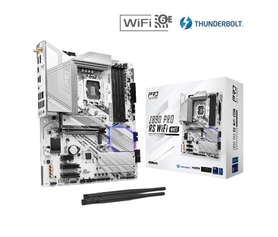 ASRock MB Sc LGA1851 Z890 PRO RS WIFI WHITE, Intel Z890, 4xDDR5, 1xHDMI, WI-FI