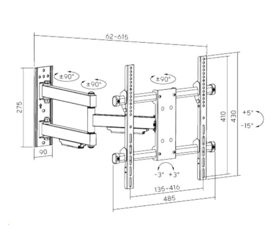 Držák LED LCD Tv Fiber Mounts RAPTOR