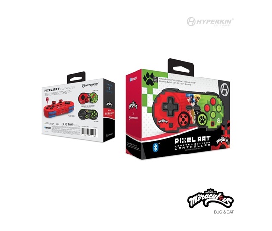 Hyperkin Pixel Art Bluetooth Controller Official ZagToons Edition for N. Switch®/PC/Mac®/Android®  (Bug & Cat)